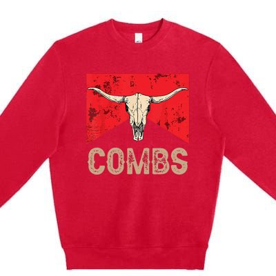 Country Music Western Cow Skull Cowboy Premium Crewneck Sweatshirt