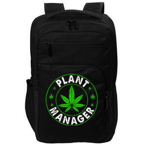 Cannabis Marijuana Weed Funny Plant Manager Smoke Stoner Impact Tech Backpack