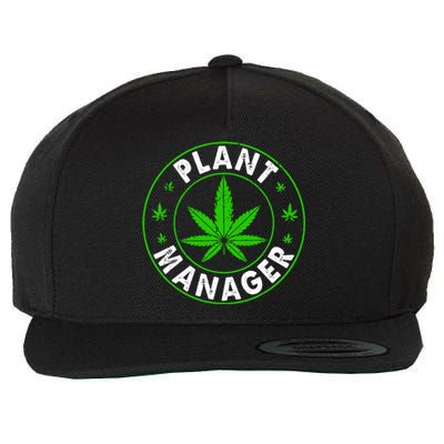 Cannabis Marijuana Weed Funny Plant Manager Smoke Stoner Wool Snapback Cap