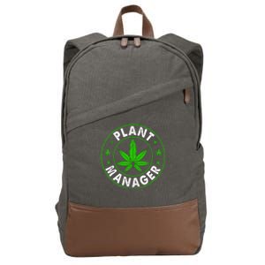 Cannabis Marijuana Weed Funny Plant Manager Smoke Stoner Cotton Canvas Backpack