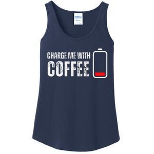 Charge Me With Coffee Funny Caffeine Coffee Lover Ladies Essential Tank