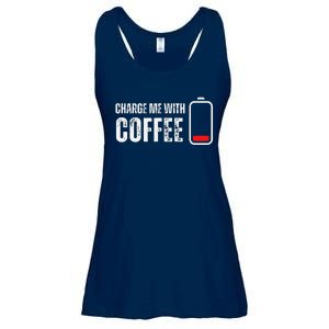 Charge Me With Coffee Funny Caffeine Coffee Lover Ladies Essential Flowy Tank