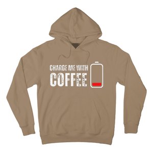 Charge Me With Coffee Funny Caffeine Coffee Lover Hoodie