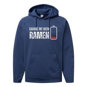 Charge Me With Ramen Funny Ramen Noodle Soup Lover Performance Fleece Hoodie