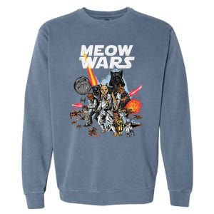 Cat Meow Wars Funny Cat Wars Cat Garment-Dyed Sweatshirt