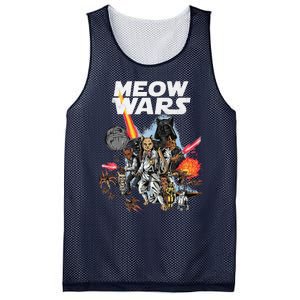 Cat Meow Wars Funny Cat Wars Cat Mesh Reversible Basketball Jersey Tank