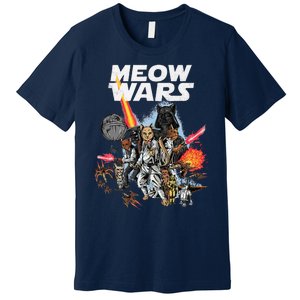 Cat Meow Wars Funny Cat Wars Cat Premium T-Shirt