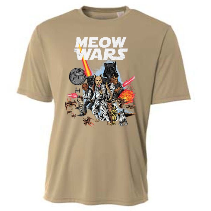 Cat Meow Wars Funny Cat Wars Cat Cooling Performance Crew T-Shirt