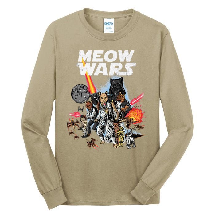 Cat Meow Wars Funny Cat Wars Cat Tall Long Sleeve T-Shirt