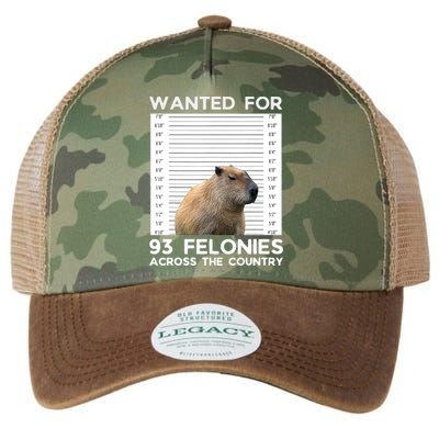 Capybara Mugshot Wanted For 93 Felonies Across The Country Legacy Tie Dye Trucker Hat