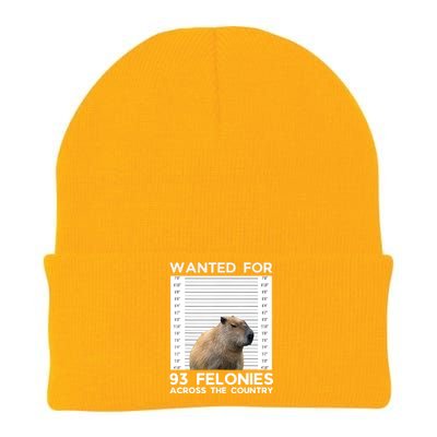 Capybara Mugshot Wanted For 93 Felonies Across The Country Knit Cap Winter Beanie