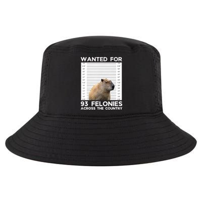 Capybara Mugshot Wanted For 93 Felonies Across The Country Cool Comfort Performance Bucket Hat