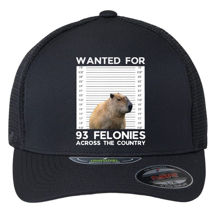 Capybara Mugshot Wanted For 93 Felonies Across The Country Flexfit Unipanel Trucker Cap
