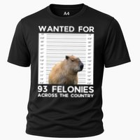 Capybara Mugshot Wanted For 93 Felonies Across The Country Cooling Performance Crew T-Shirt
