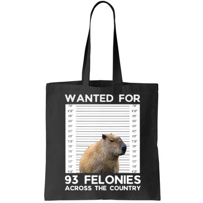 Capybara Mugshot Wanted For 93 Felonies Across The Country Bag