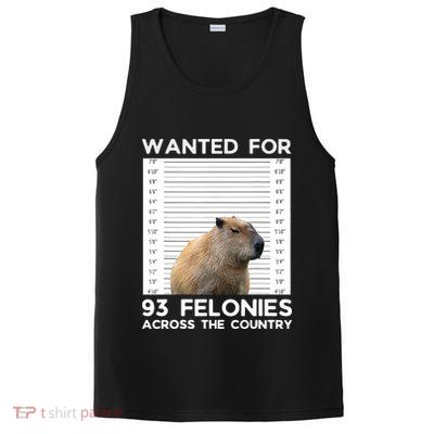 Capybara Mugshot Wanted For 93 Felonies Across The Country PosiCharge Competitor Tank