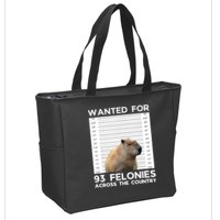 Capybara Mugshot Wanted For 93 Felonies Across The Country Zip Tote Bag