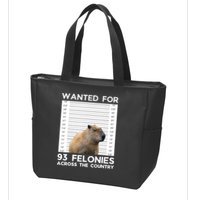 Capybara Mugshot Wanted For 93 Felonies Across The Country Zip Tote Bag