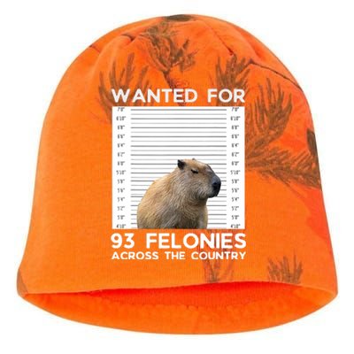 Capybara Mugshot Wanted For 93 Felonies Across The Country Kati - Camo Knit Beanie