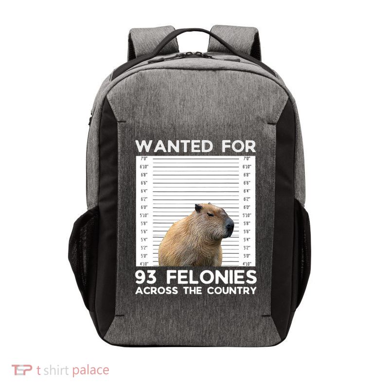 Capybara Mugshot Wanted For 93 Felonies Across The Country Vector Backpack