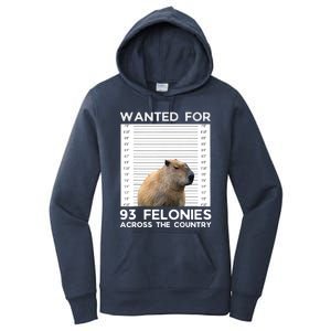 Capybara Mugshot Wanted For 93 Felonies Across The Country Women's Pullover Hoodie