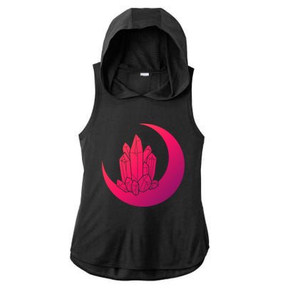 Crystal Moon Witch Wicca Witchcraft Witch Witches Moon Gift Ladies PosiCharge Tri-Blend Wicking Draft Hoodie Tank