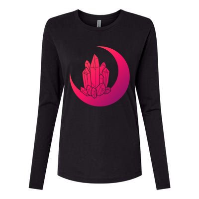 Crystal Moon Witch Wicca Witchcraft Witch Witches Moon Gift Womens Cotton Relaxed Long Sleeve T-Shirt