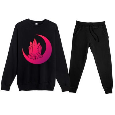 Crystal Moon Witch Wicca Witchcraft Witch Witches Moon Gift Premium Crewneck Sweatsuit Set