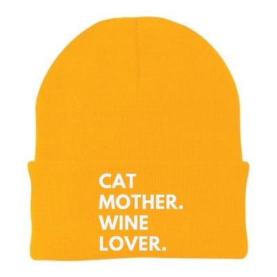 Cat Mother Wine Lover Funny Cat Owner Knit Cap Winter Beanie