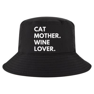 Cat Mother Wine Lover Funny Cat Owner Cool Comfort Performance Bucket Hat