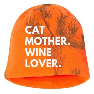 Cat Mother Wine Lover Funny Cat Owner Kati - Camo Knit Beanie