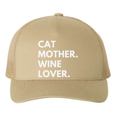 Cat Mother Wine Lover Funny Cat Owner Yupoong Adult 5-Panel Trucker Hat