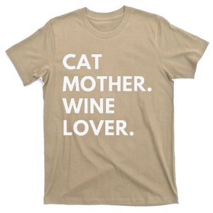 Cat Mother Wine Lover Funny Cat Owner T-Shirt