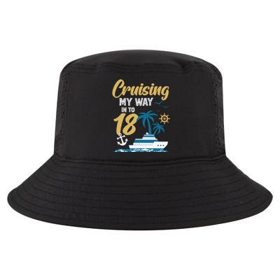 Cruising My Way Into 18th Birthday Cruise 18 Years Old Cool Comfort Performance Bucket Hat