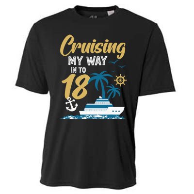 Cruising My Way Into 18th Birthday Cruise 18 Years Old Cooling Performance Crew T-Shirt