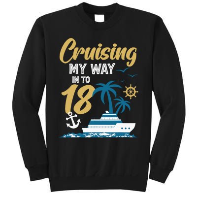 Cruising My Way Into 18th Birthday Cruise 18 Years Old Sweatshirt