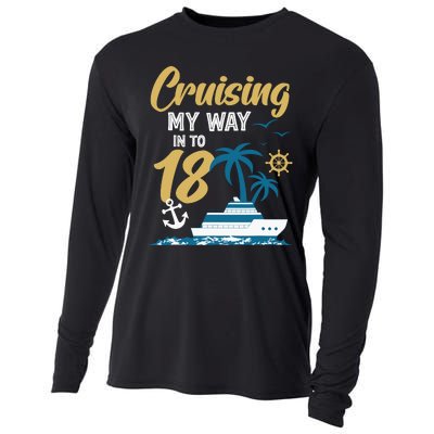 Cruising My Way Into 18th Birthday Cruise 18 Years Old Cooling Performance Long Sleeve Crew