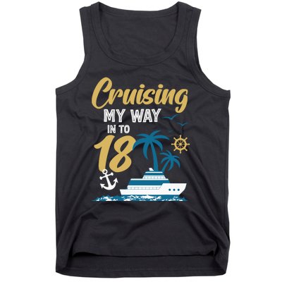 Cruising My Way Into 18th Birthday Cruise 18 Years Old Tank Top