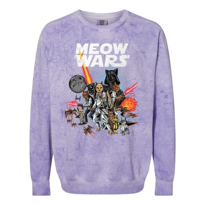 Cat Meow Wars Funny Cat Wars Cat Colorblast Crewneck Sweatshirt