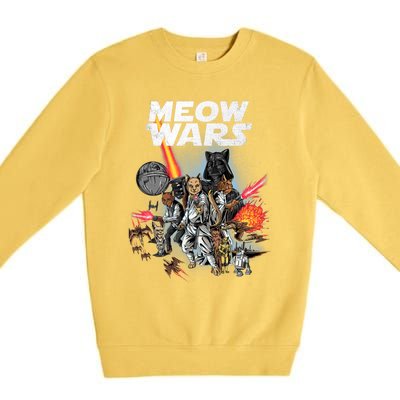 Cat Meow Wars Funny Cat Wars Cat Premium Crewneck Sweatshirt