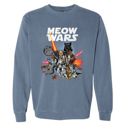 Cat Meow Wars Funny Cat Wars Cat Garment-Dyed Sweatshirt