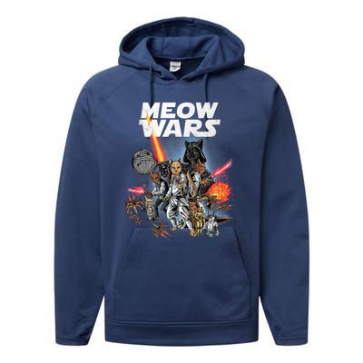 Cat Meow Wars Funny Cat Wars Cat Performance Fleece Hoodie