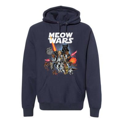 Cat Meow Wars Funny Cat Wars Cat Premium Hoodie