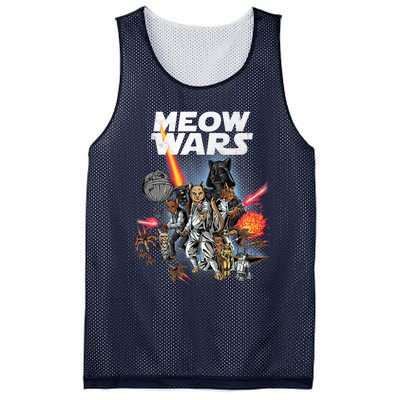 Cat Meow Wars Funny Cat Wars Cat Mesh Reversible Basketball Jersey Tank