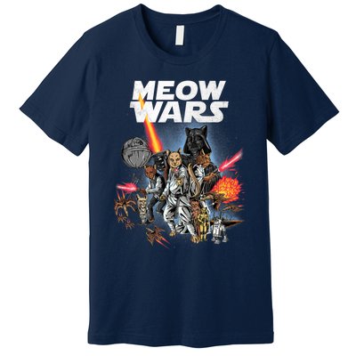 Cat Meow Wars Funny Cat Wars Cat Premium T-Shirt