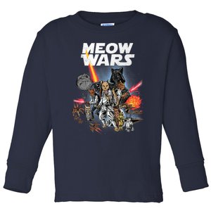 Cat Meow Wars Funny Cat Wars Cat Toddler Long Sleeve Shirt