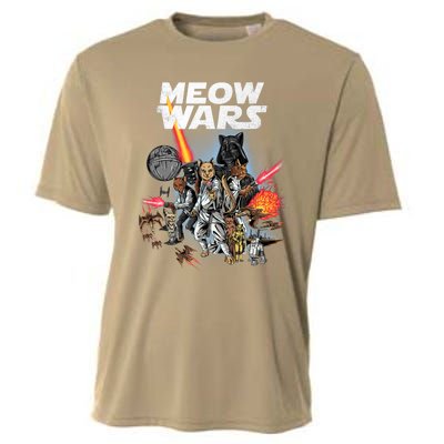 Cat Meow Wars Funny Cat Wars Cat Cooling Performance Crew T-Shirt