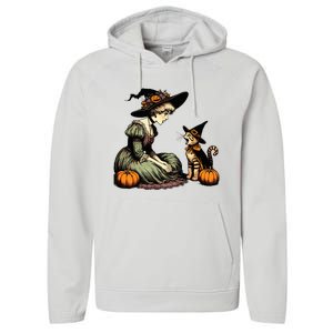 Cat Mom Witch Pumpkin Cat Halloween Women Halloween Performance Fleece Hoodie