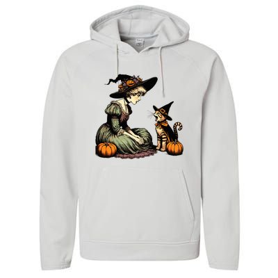 Cat Mom Witch Pumpkin Cat Halloween Women Halloween Performance Fleece Hoodie