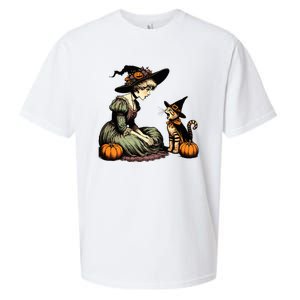 Cat Mom Witch Pumpkin Cat Halloween Women Halloween Sueded Cloud Jersey T-Shirt